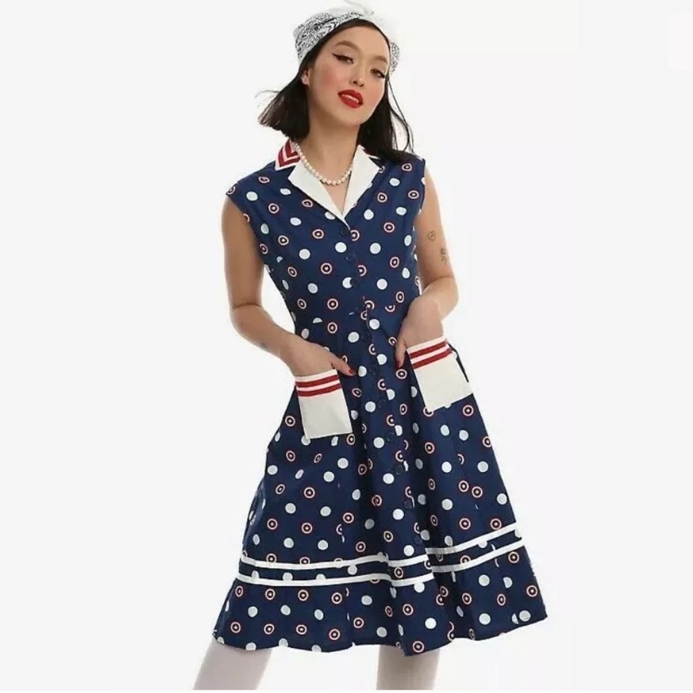 Marvel Captain/Peggy Carter Retro 50’s House Dress